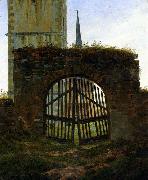 Caspar David Friedrich The Cemetery Gate oil